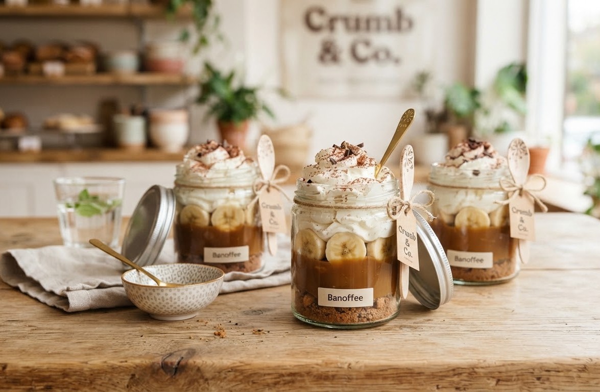 Banoffee Pudding Jars — Set of 3 party jars