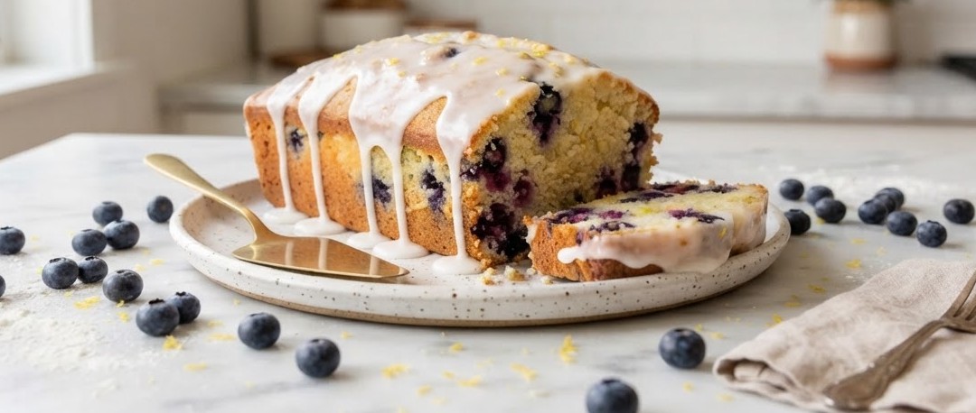 Lemon Blueberry Loaf — Zesty glaze, fresh blueberries