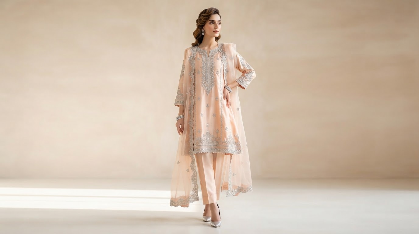 Peach Blossom Pret — 2 Piece — Stitched