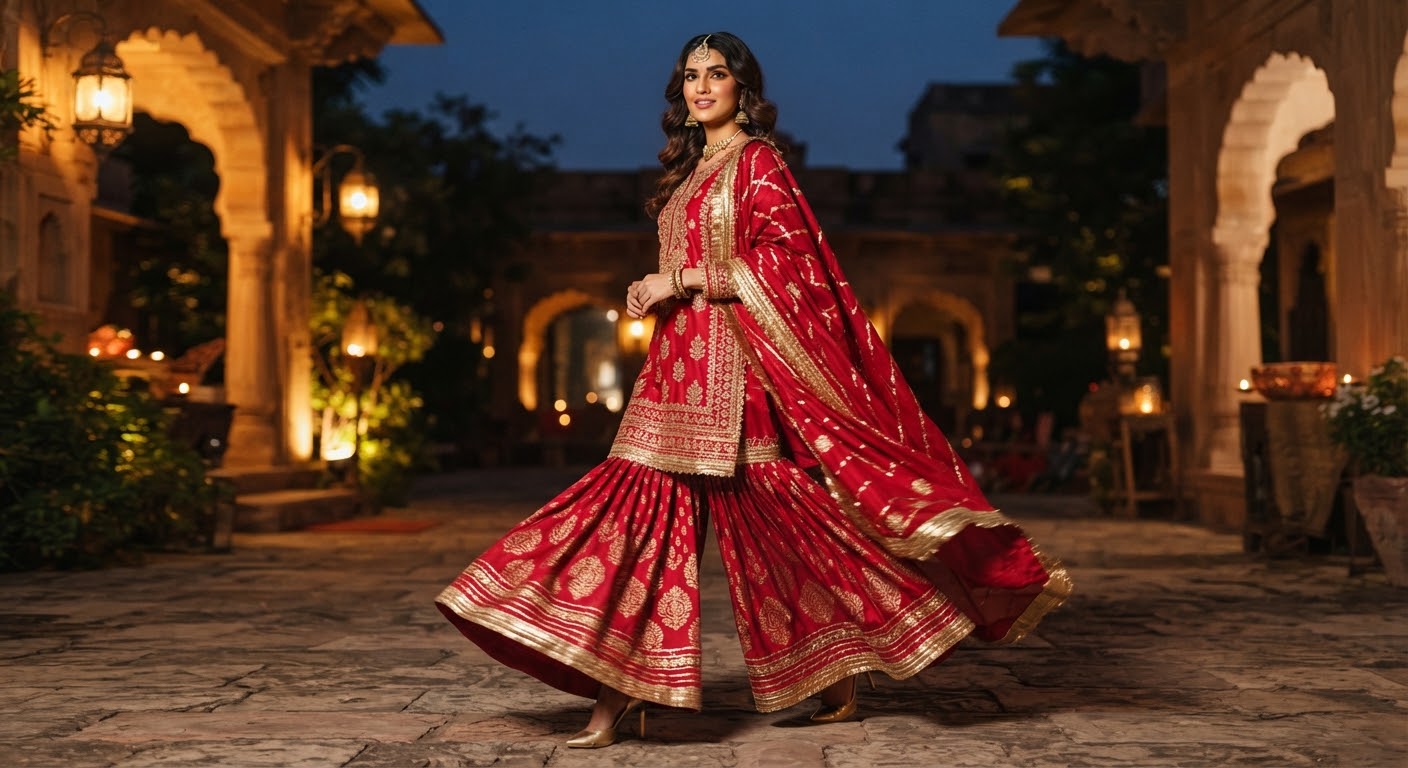 Ruby Block-Print Pret — 2 Piece — Stitched