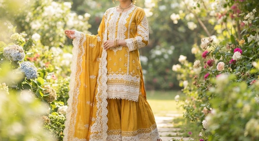 Saffron Lace Lawn — alternate view